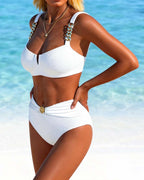 Robin | Elegancki Bikini z Metalowym Paskiem