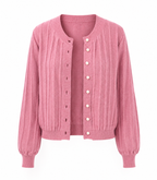 Sophia | Przytulny Różowy Sweter z Otwartych Przodem