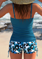 Gabby | Ribbed Tankini z nadrukowanymi szortami