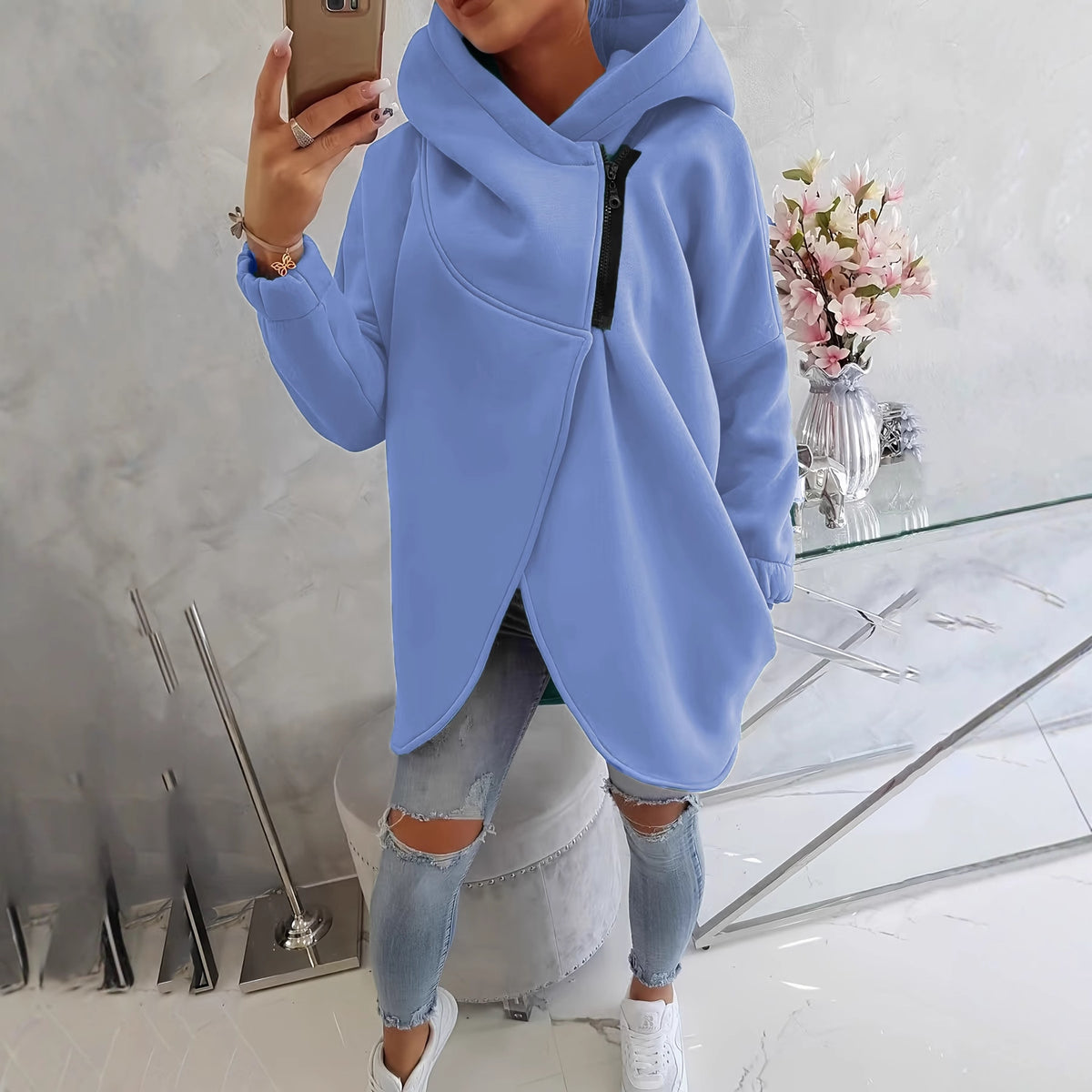 Asymetryczna Bluza z Kapturem – Jesienny Must-Have