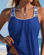 Marie | Wydrukowany Top Tankini i Szorty Dwuczęściowe