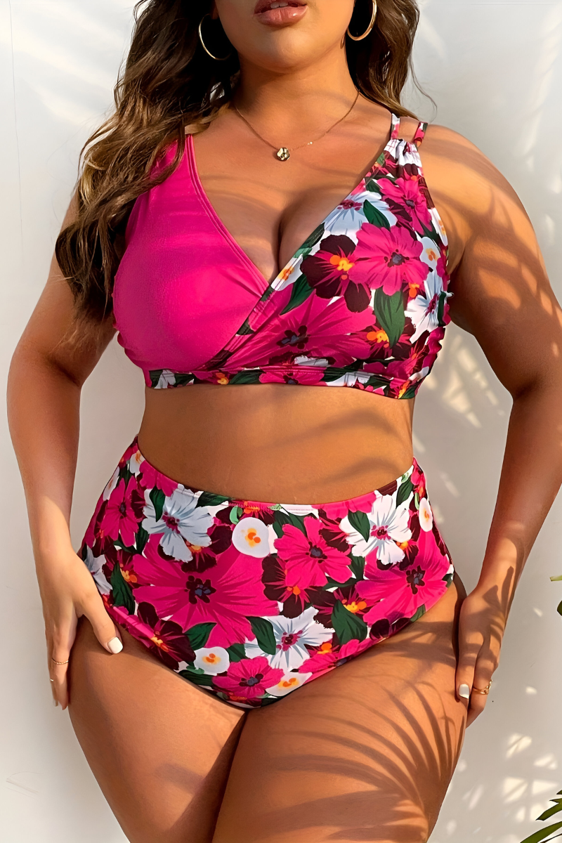 Nela™ | Plus Size Elastyczny Bikini z Kontrolą Brzucha