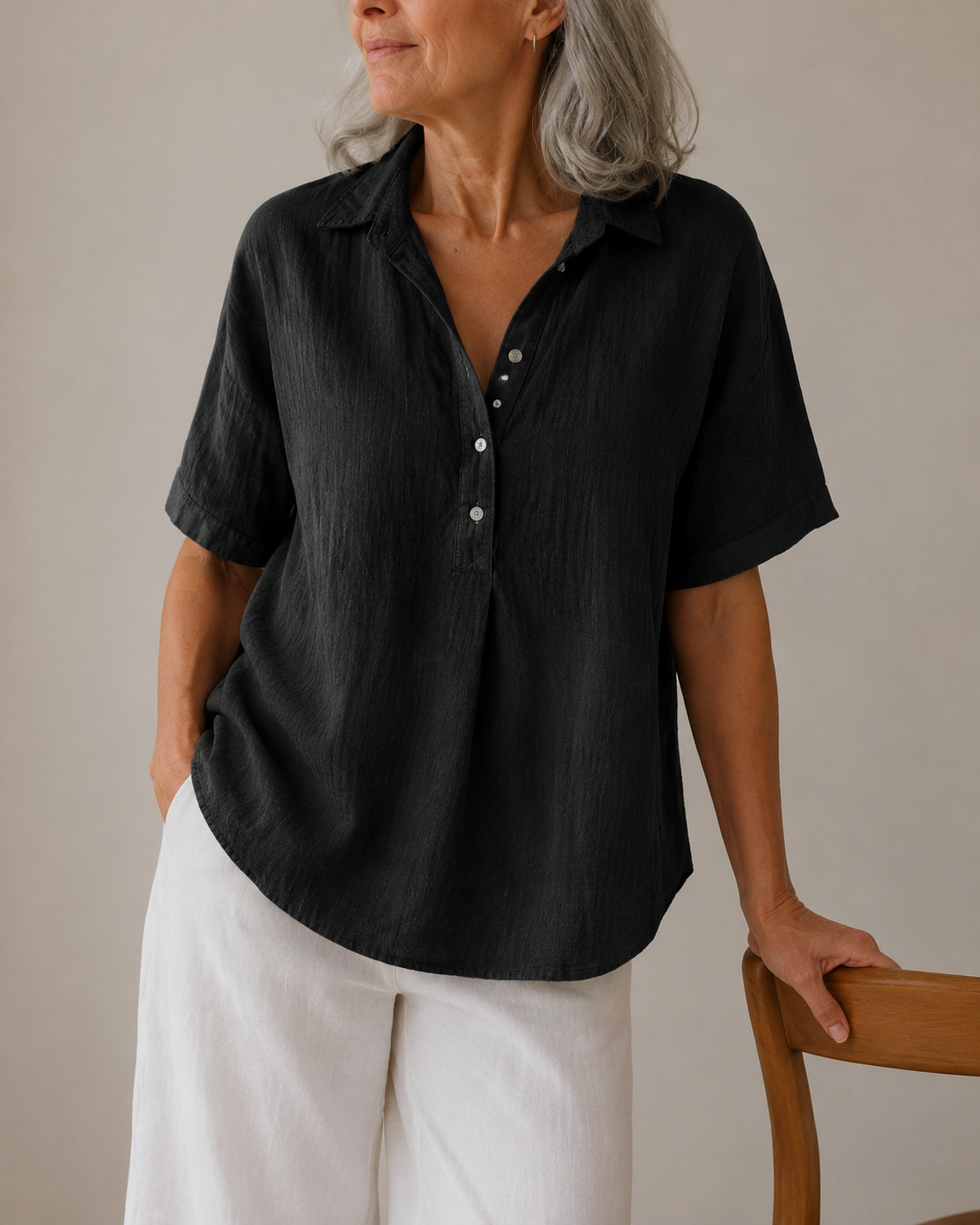 Sanne™ | Elegancka Bluzka z Dekoltem w Serek