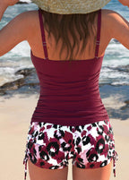 Gabby | Ribbed Tankini z nadrukowanymi szortami