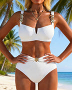 Robin | Elegancki Bikini z Metalowym Paskiem