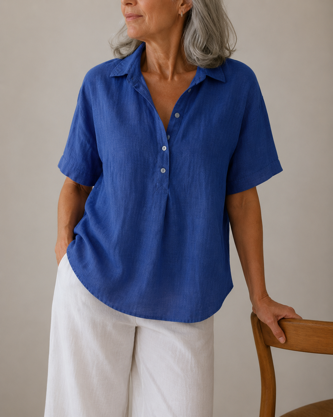 Sanne™ | Elegancka Bluzka z Dekoltem w Serek