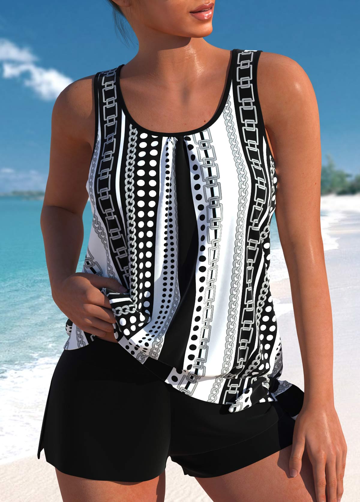 Helena | Stylowy zestaw tankini w kwiaty dla kobiet