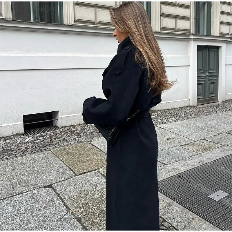 Damski płaszcz zimowy | Długi, oversize'owy fason na chłodne dni