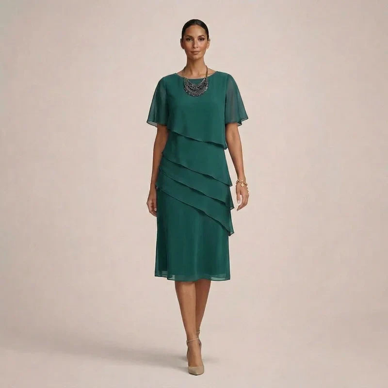 MARA | Elegancka Sukienka z Falbanami o Wygodnym Kroju