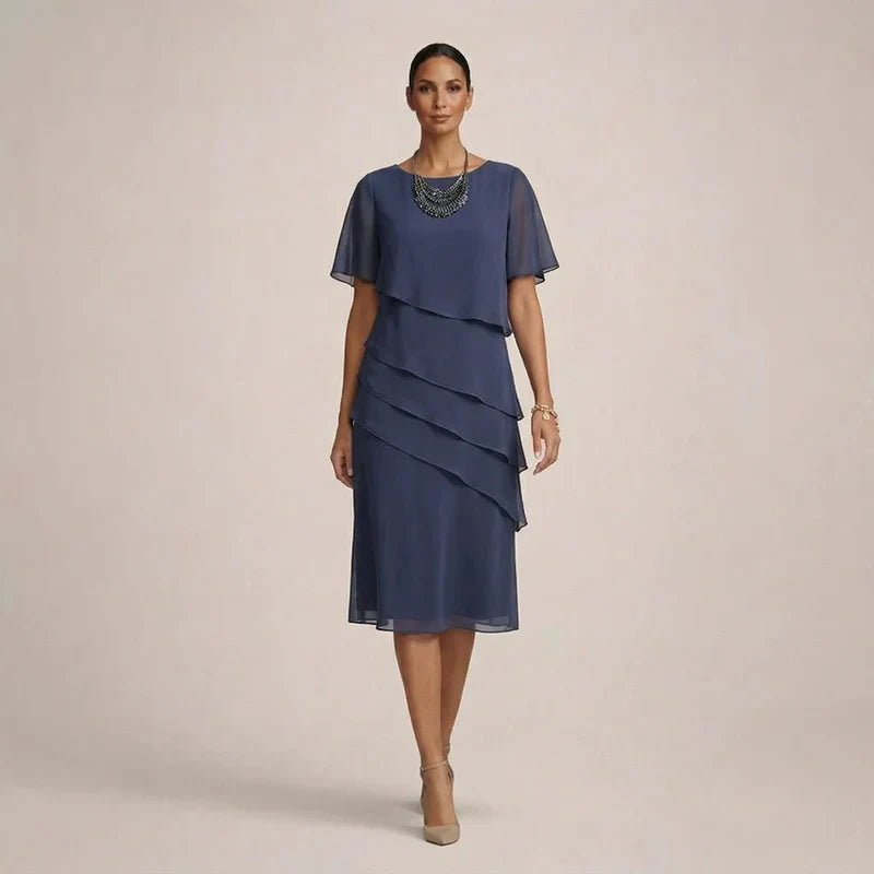 MARA | Elegancka Sukienka z Falbanami o Wygodnym Kroju