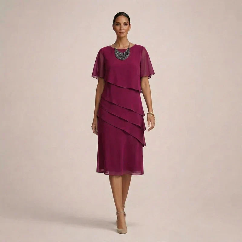 MARA | Elegancka Sukienka z Falbanami o Wygodnym Kroju