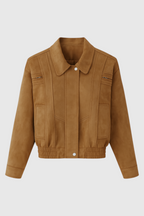 Wiktoria | Elegancka Brązowa Kurtka Bomber z Uniwersalnym Designem