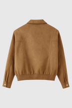 Wiktoria | Elegancka Brązowa Kurtka Bomber z Uniwersalnym Designem