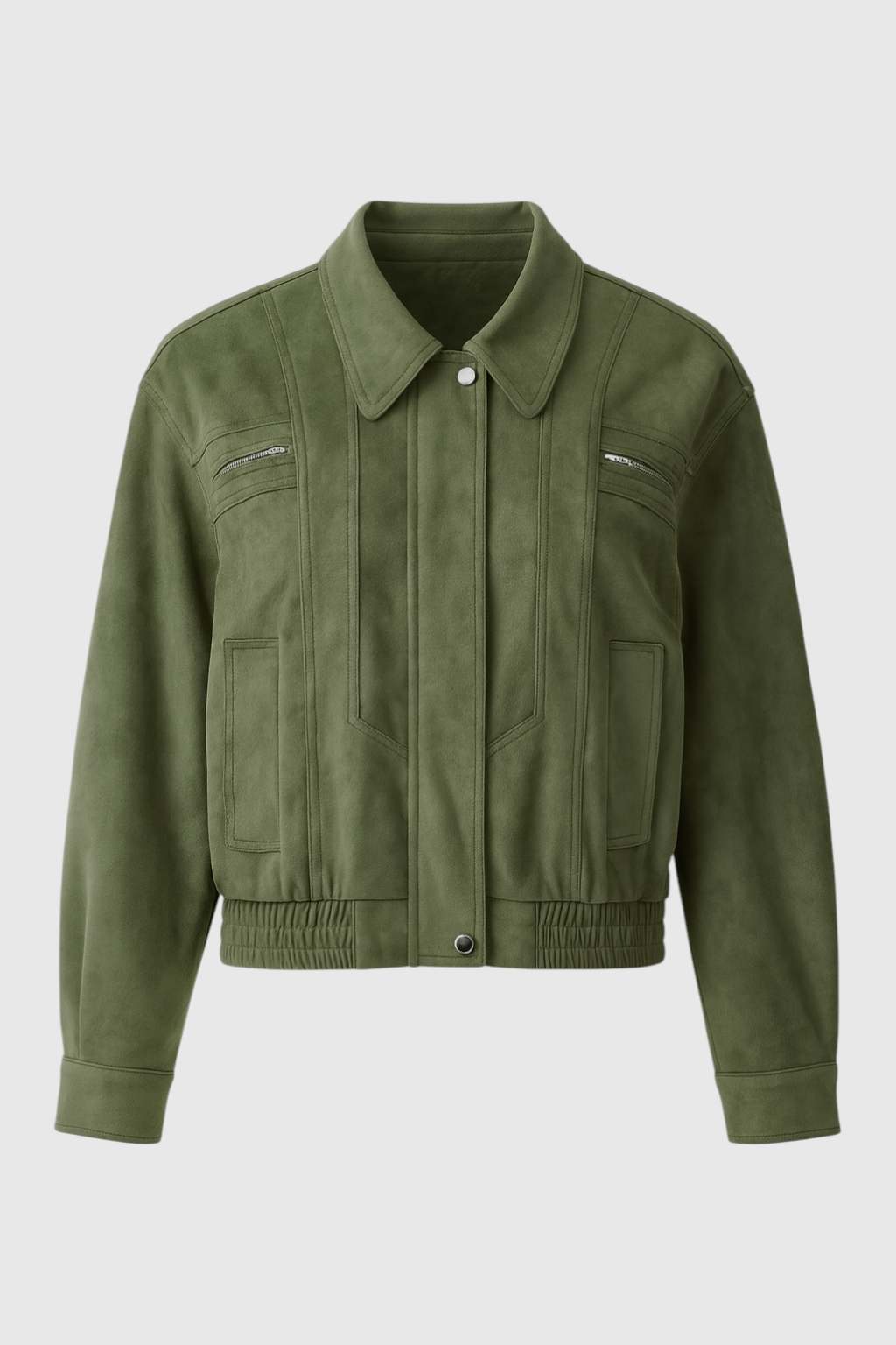 Victoria | Elegancka Zielona Kurtka Bomber z Ponadczasowym Stylem