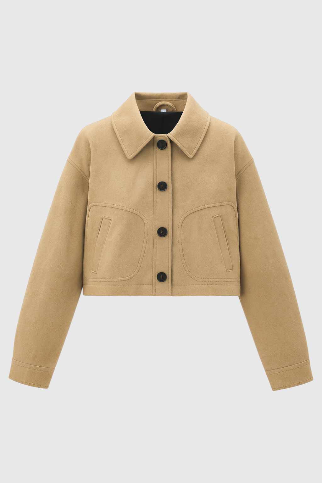 Victoria | Krótka Kurtka w Stylu Retro z Zapięciem na Guziki
