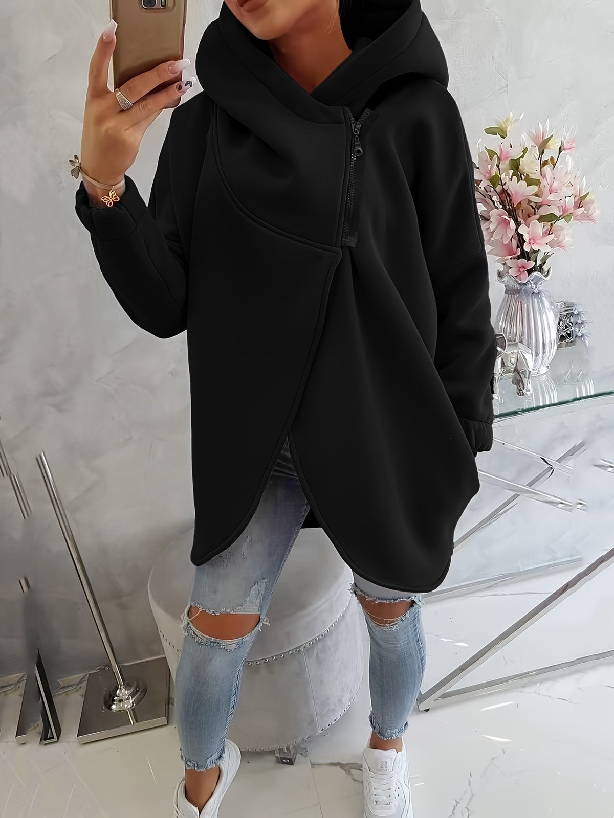 Asymetryczna Bluza z Kapturem – Jesienny Must-Have