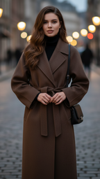 Aurora Luxe | Klasyczny Płaszcz Z Paskiem