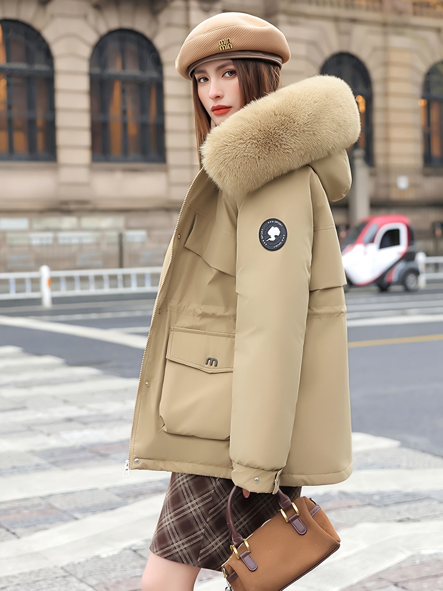 Chloe | Stylowa kurtka parka z futrzanym kołnierzem