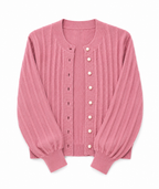 Sophia | Przytulny Różowy Sweter z Otwartych Przodem