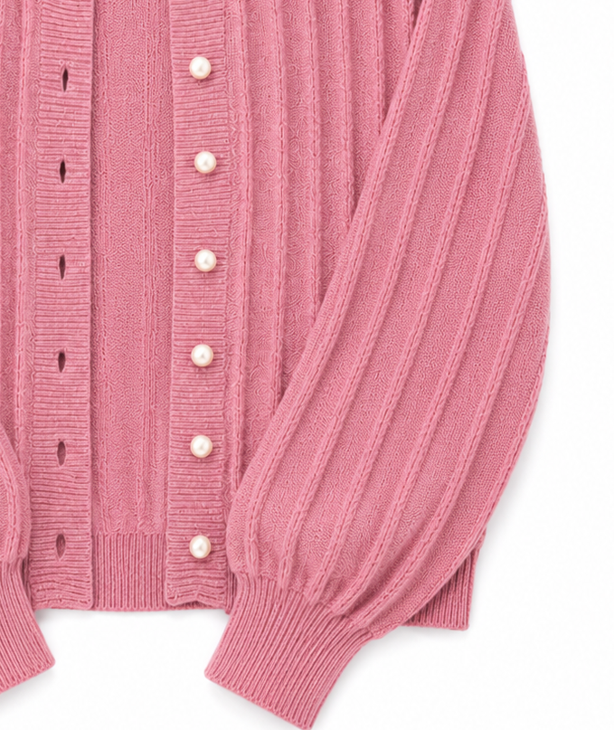 Sophia | Przytulny Różowy Sweter z Otwartych Przodem