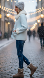 Elena | Kurtka z puszystym kołnierzem