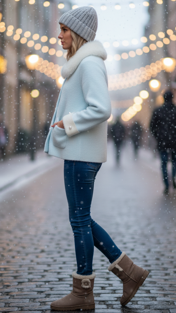 Elena | Kurtka z puszystym kołnierzem
