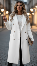 Elena Prestige | Długi Płaszcz Dwurzędowy