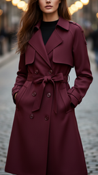 Elena Rouge | Płaszcz Trench z Podwójnym Zapięciem i Pasek
