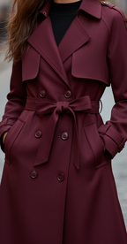 Elena Rouge | Płaszcz Trench z Podwójnym Zapięciem i Pasek