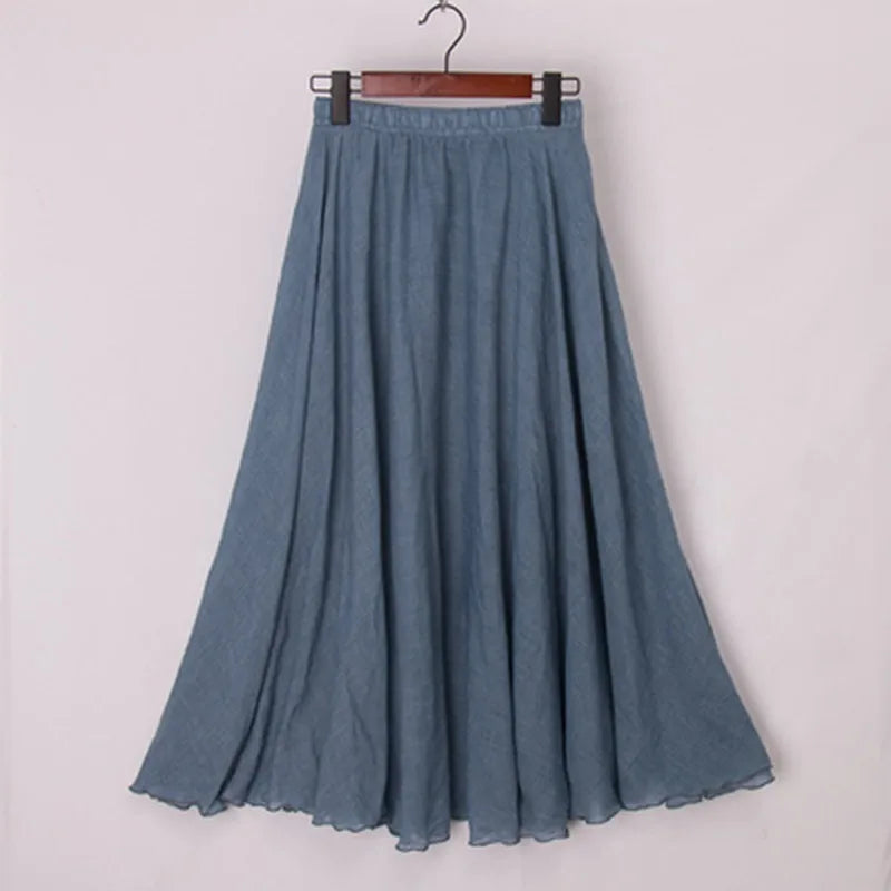 Elianne | Elegancka Beżowa Spódnica Maxi z Wysokim Stanem