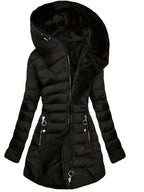 Freya | Przytulna Kurtka Puchowa z Fleece i Oversized Kapturem