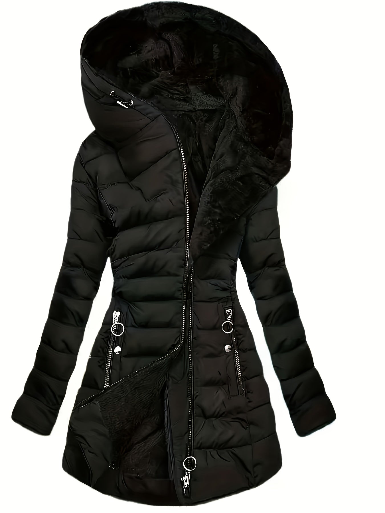 Freya | Przytulna Kurtka Puchowa z Fleece i Oversized Kapturem