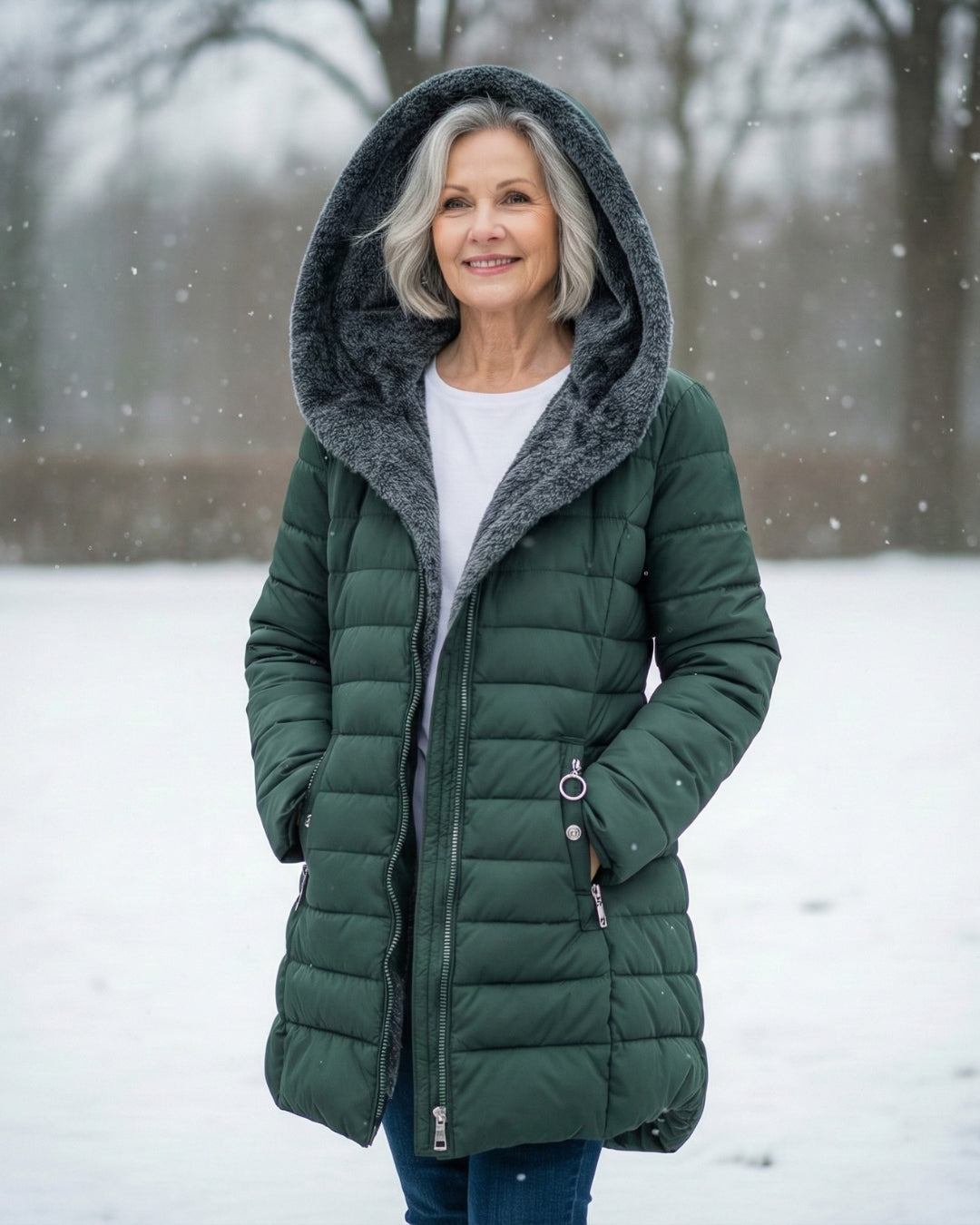 Grace | Elegancka kurtka puchowa z podszyciem z polaru o korzystnym kroju