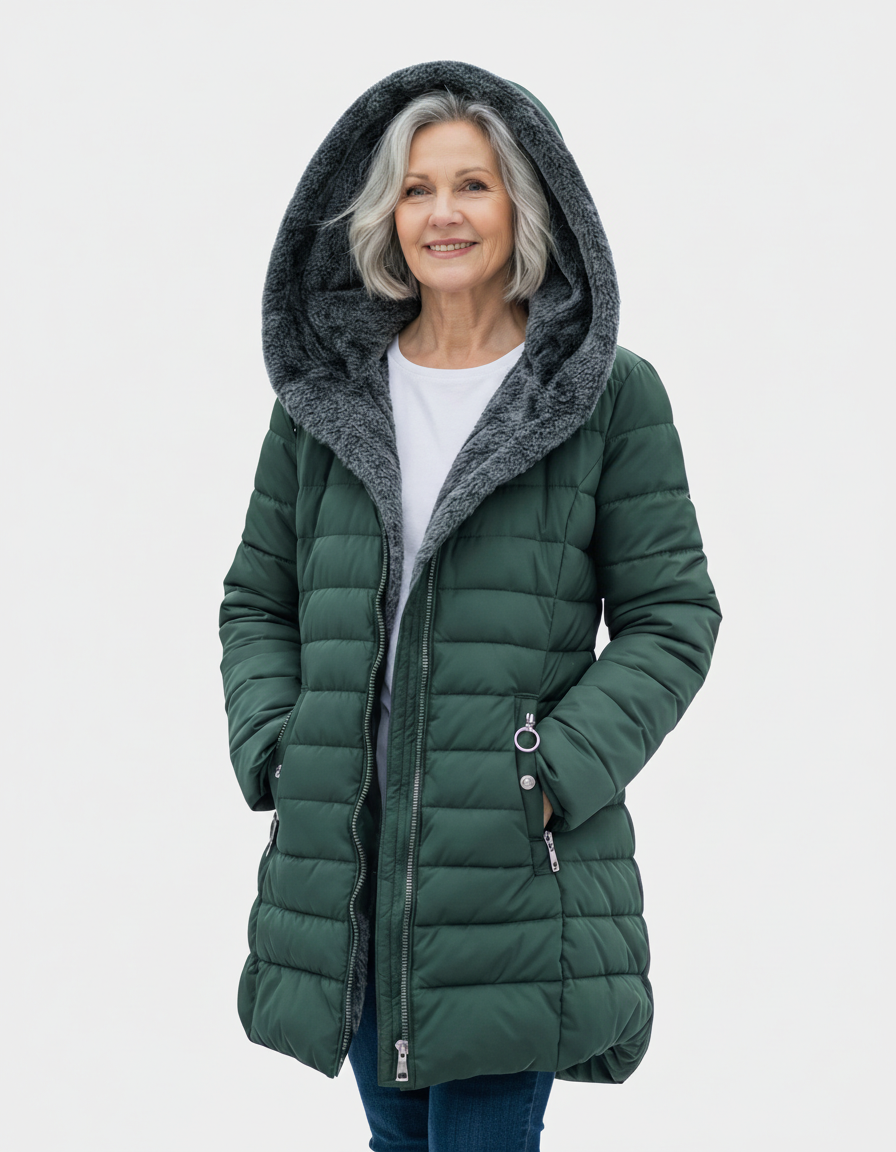 Grace | Elegancka kurtka puchowa z podszyciem z polaru o korzystnym kroju