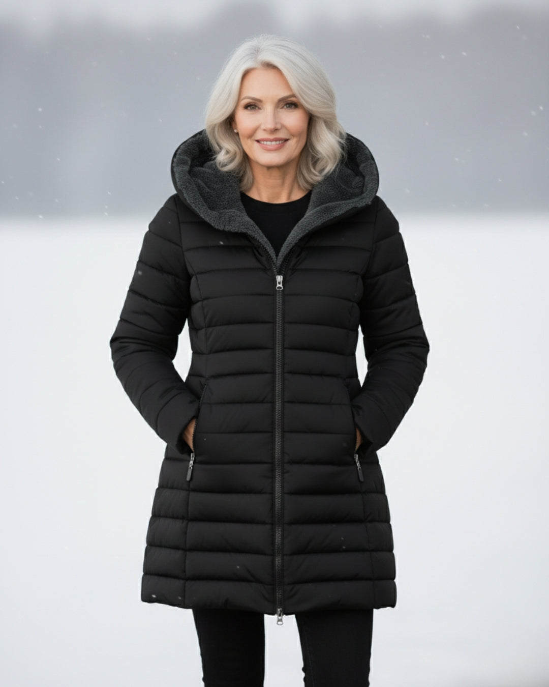 Grace | Elegancka kurtka puchowa z podszyciem z polaru o korzystnym kroju - Lumina