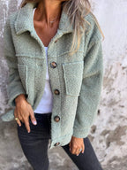 Stylowa Jesienna Kurtka z Tekstura Teddy