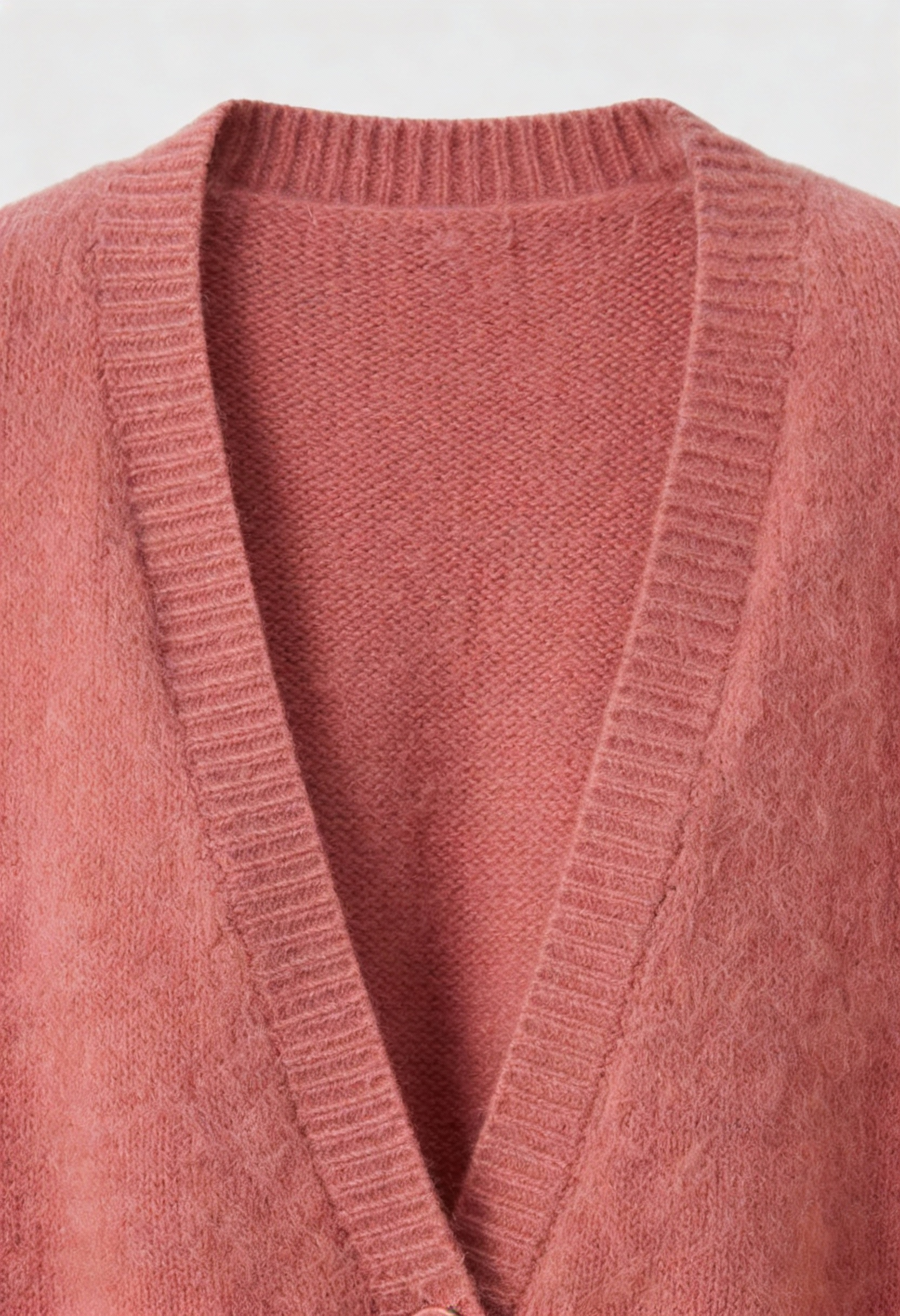Isabella | Przytulny Różowy Sweter Kardigan z Luźnym Fasonem
