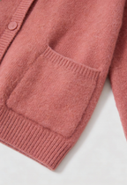 Isabella | Przytulny Różowy Sweter Kardigan z Luźnym Fasonem