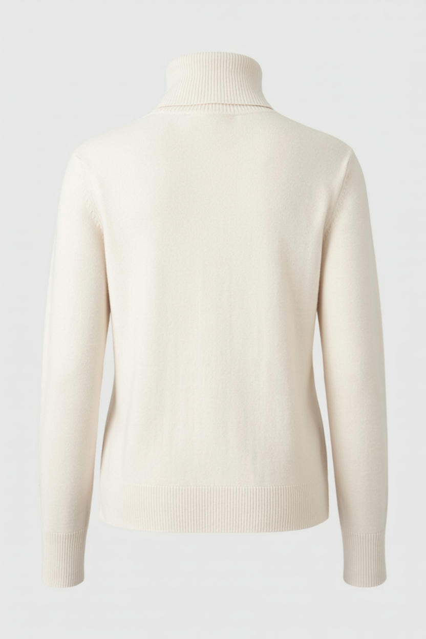 Isabella | Elegancki Sweter z Golfem w Kolorze Morelowym o Slim Fit