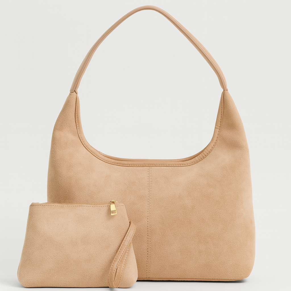 Isabella | Elegancka Czarna Torba Tote z Wegetariańskiego Zamszu
