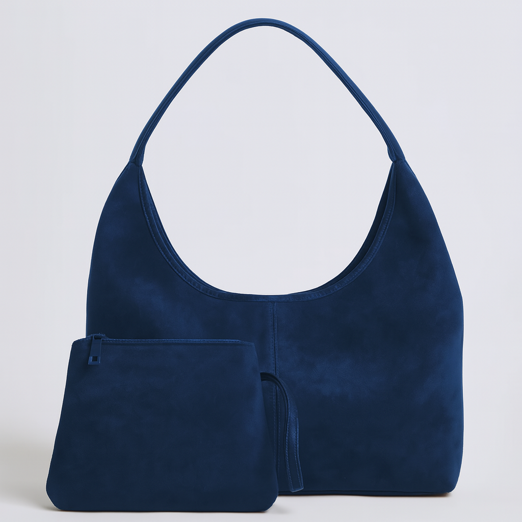 Isabella | Elegancka Czarna Torba Tote z Wegetariańskiego Zamszu
