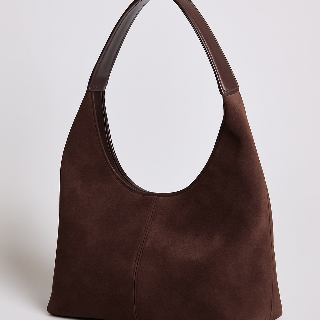 Isabella | Elegancka Czarna Torba Tote z Wegetariańskiego Zamszu