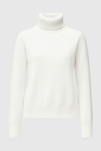 Isabella | Elegancki Slim Fit Biały Sweter z Golfem