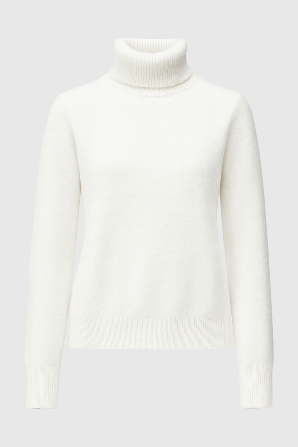 Isabella | Elegancki Slim Fit Biały Sweter z Golfem