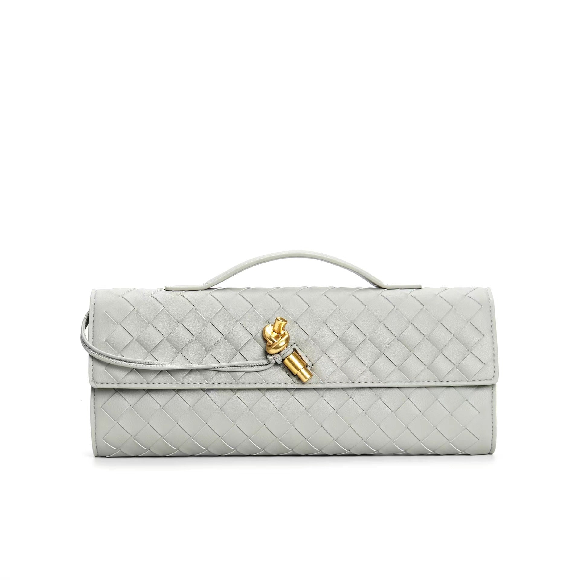 Isabella | Elegancka Woven Brązowa Torebka z Regulowanym Paskiem