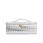 Isabella | Elegancka Woven Brązowa Torebka z Regulowanym Paskiem