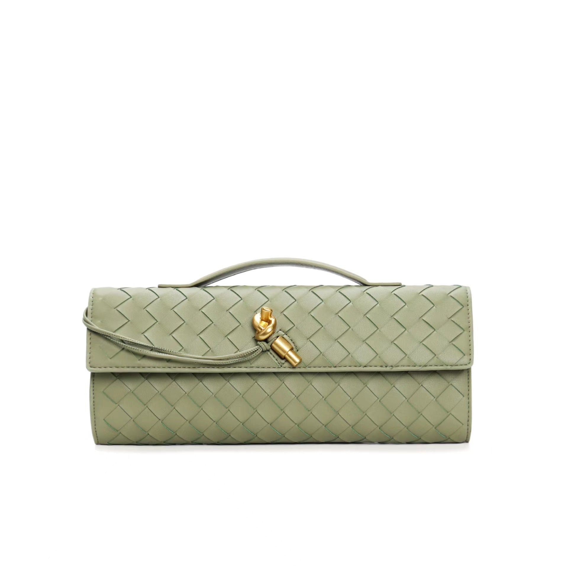 Isabella | Elegancka Woven Brązowa Torebka z Regulowanym Paskiem