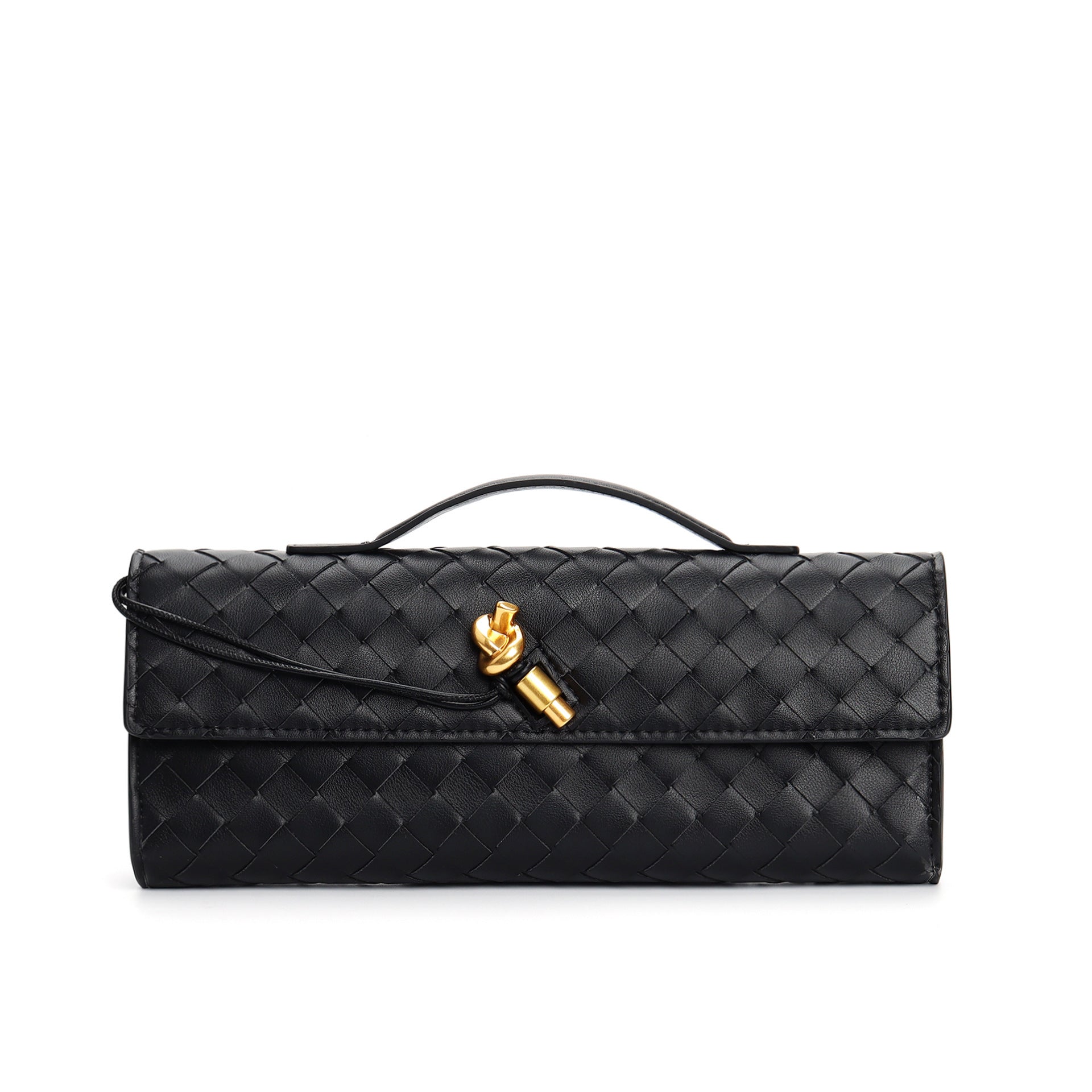 Isabella | Elegancka Woven Brązowa Torebka z Regulowanym Paskiem