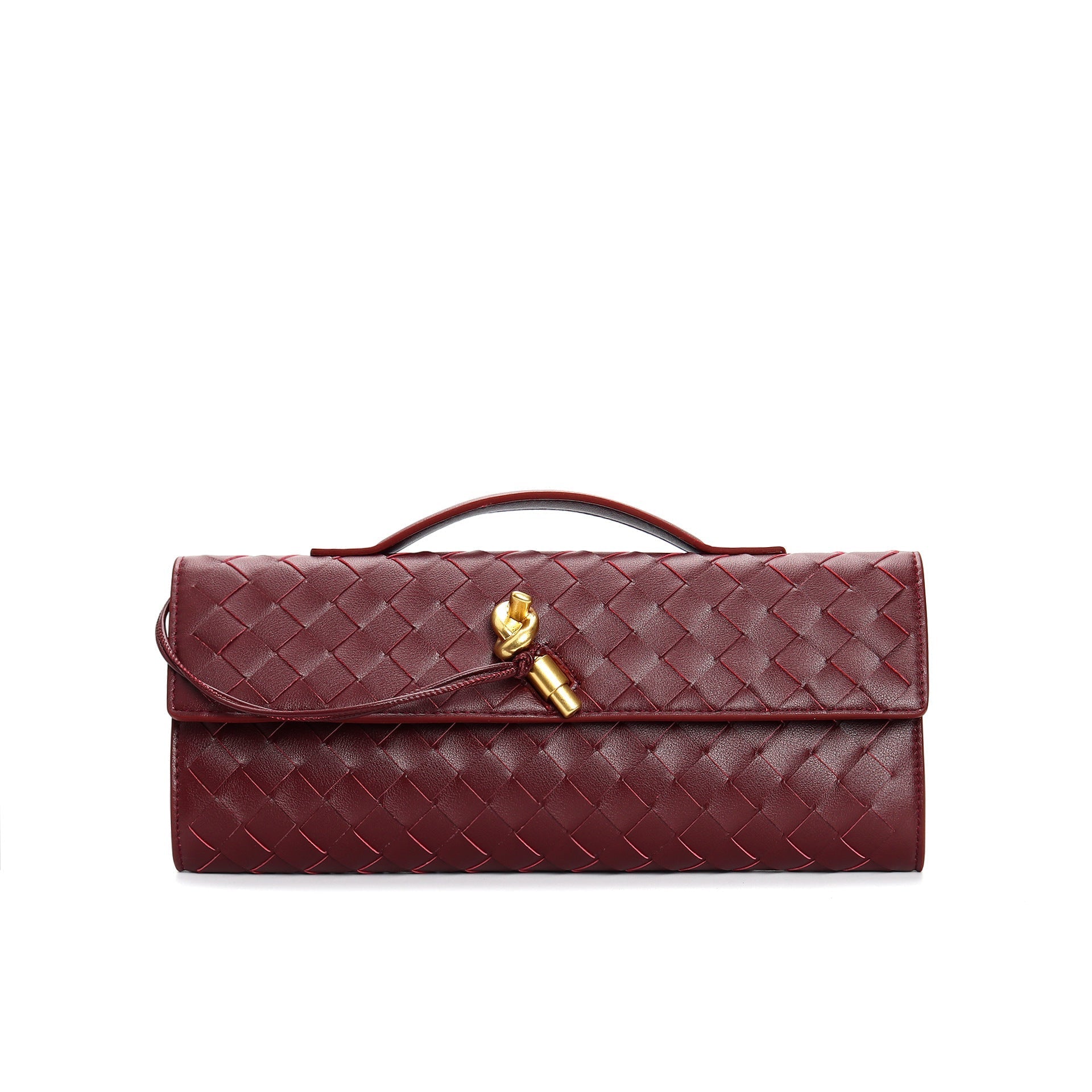Isabella | Elegancka Woven Brązowa Torebka z Regulowanym Paskiem