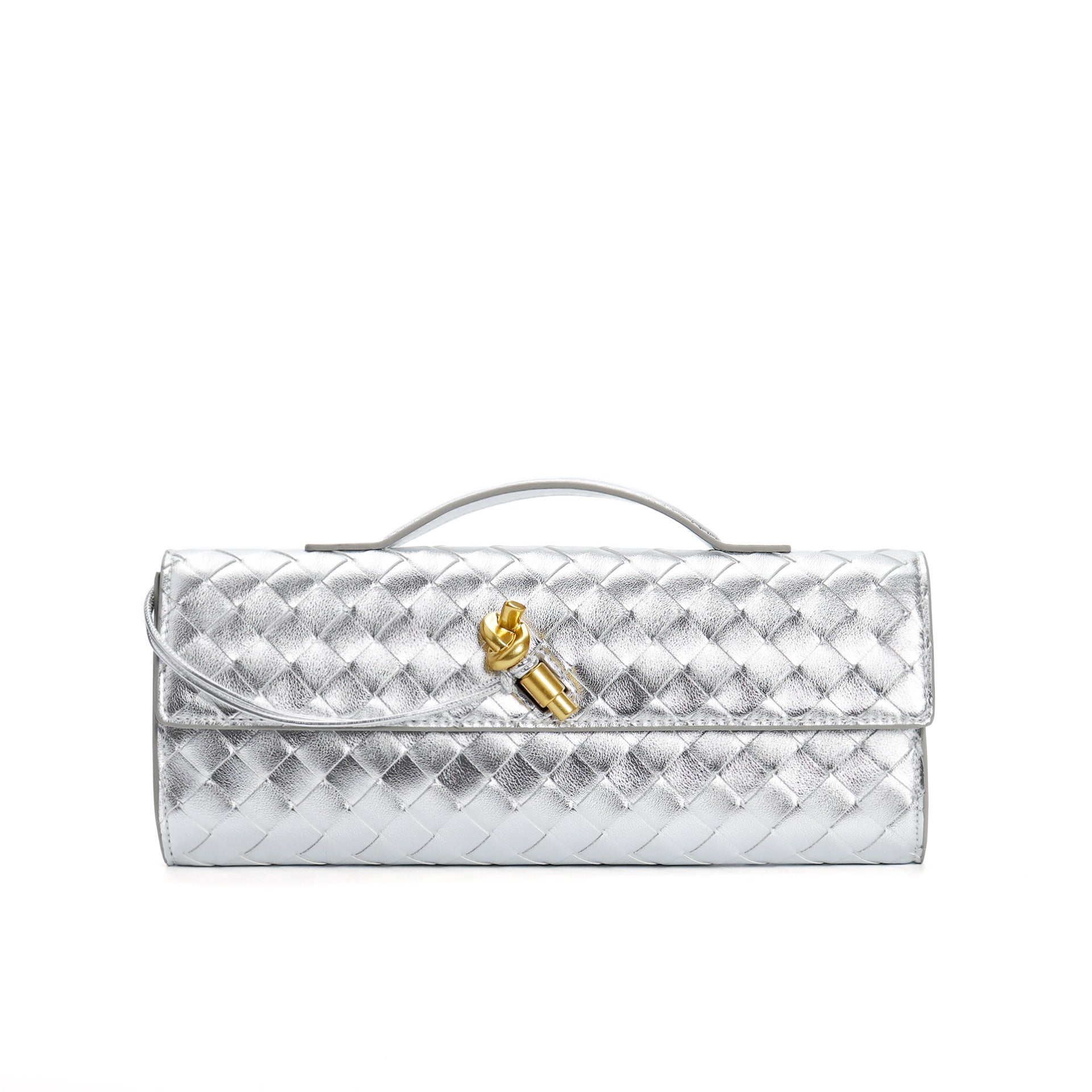 Isabella | Elegancka Woven Brązowa Torebka z Regulowanym Paskiem